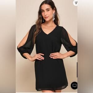 Lulu's shifting dears black dress cold shoulder size small (36)